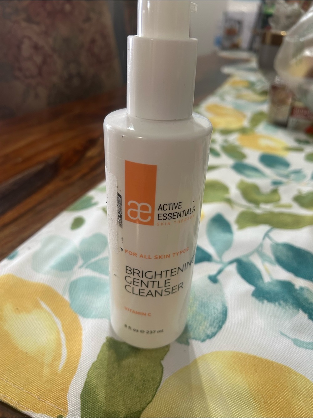 Brightening Gentle Cleanser — White Bottle with Orange Accent